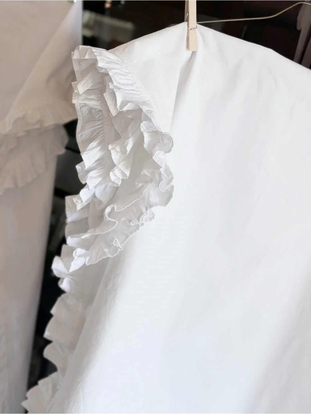 Restoration Hardware Baby | Child White Cotton Ruffle Curtain Set (2 Panels)
